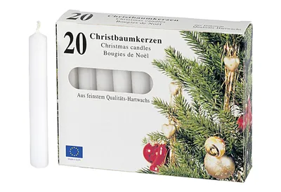 Produktbild von Baumkerze 9,6cm Ø1,2cm weiß 20 Stück