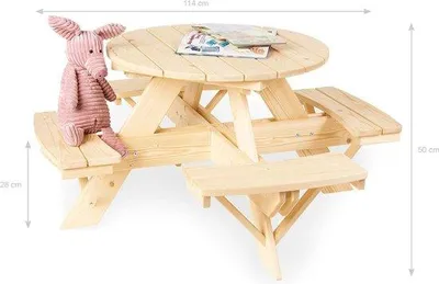 Produktbild von Famanu Kindertischset mit zwei Bänken - 120 x 120 x 56 cm