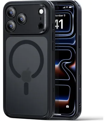 Produktbild von iPhone 17 Pro Hülle mit MagSafe, Kamerasteuerung, Militärschutz, Mattschwarz
