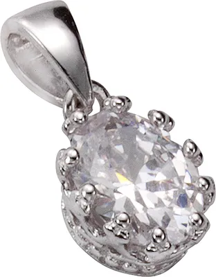 Produktbild von F Anhänger 925/- Sterling Silber 1,5cm weiß Zirkonia weiß 358240101