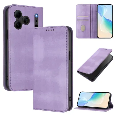 Obrázek produktu pro Pouzdro pro Doogee Note 56 / Note 56 Pro, vintage kožené pouzdro s RFID ochranou, přihrádkami na karty, stojánkem Fialový