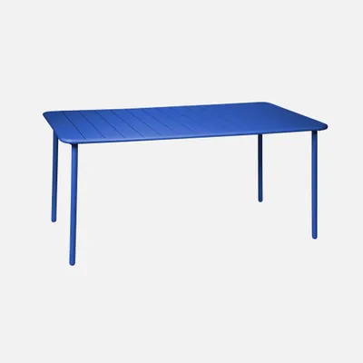 Produktbild von sweeek - Gartentisch aus Stahl 6-8 Plätze - Elektroblau