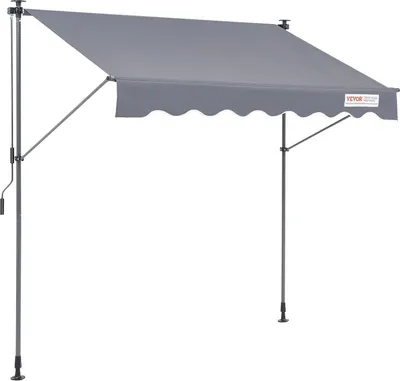 Immagine prodotto di Tenda da sole per balcone 2x1,2m a braccio pieghevole tenda da sole regolabile in altezza da 2,2 a 3,1m tenda a pinza retrattile in acciaio alluminio 180G rivestimento bifacciale inPoliuretanotenda da sole per balcone veranda