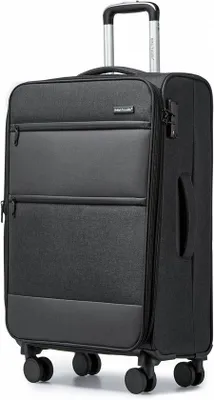 Productafbeelding van Uitbreidbare Harde Schaal Trolleykoffer 80x49x30cm met 4 Draaibare Wielen en TSA-slot - Grijs