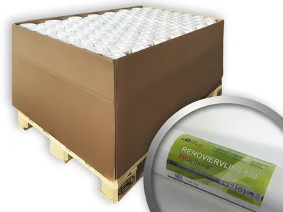 Produktbild von Renoviervlies PROFHOME 150 g Malervlies Anstrich-Vlies weiß 1 Pal 1500 qm 80 Rol