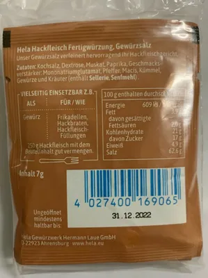 Produktbild von Hela Hackfleisch Fertigwürzung (1 Set, mit 5 Beutel a 7g)