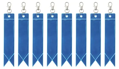 Productafbeelding van Reflectoren Sleutelhangers Set van 8 - Hellblauw 15x3cm