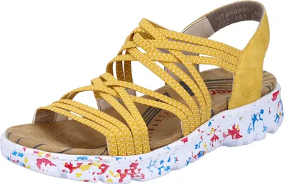 Produktbild von Rieker Damen Sandale Riemchen leichte Sohle 67898, Größe:42 EU, Farbe:Gelb