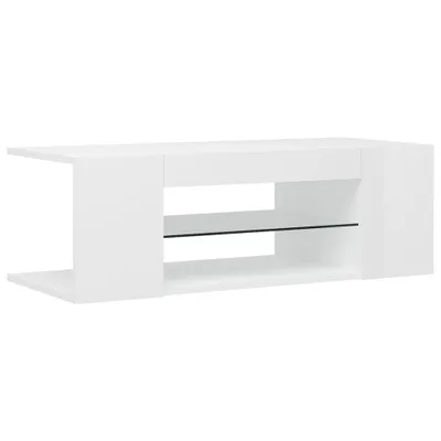 Produktbild von "Winterschlussverkauf "TV-Schrank Industriestil - CLORIS - Fernsehenschrank - mit LED-Leuchten Hochglanz-Weiß 90x39x30 cm - DEMöbel2480193