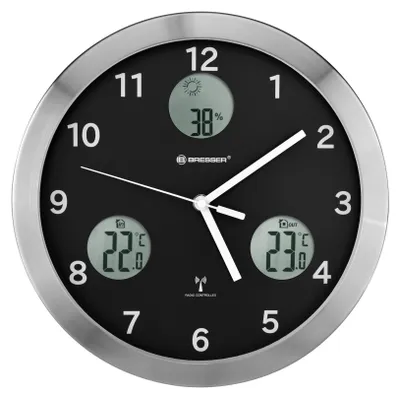 Produktbild von wanduhr MyTime Amber 30 cm Edelstahl schwarz/grau 3-teilig