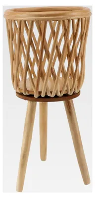 Produktbild von Pflanzenkorb Ständer Blumentopf Halter Holz Moderner Boden Stehender Pflanzer für Wohnzimmer Büro Patio