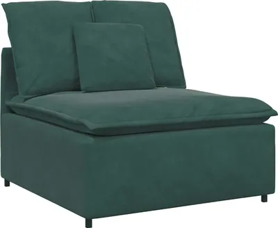 Immagine prodotto di Modulo Centrale Divano Modulare con Cuscini Verde Scuro 100 cm
