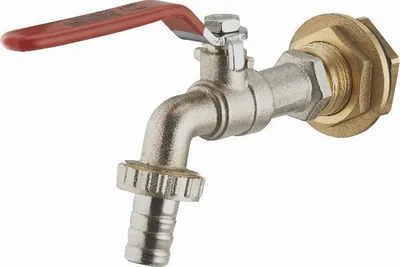 Produktbild von Kit für Kunststoffbehälter: Messingbehälterdurchführung, Außengewinde M3/4' (20x27), Innengewinde F1/2' (15x21) mit Gegenmutter und Dichtung + Zapfhahn mit 1/4 Umdrehung, Außengewinde M1/2', geriffelte Nase NOYON & THIEBAULT - Ø 15 mm + Teflonrolle - 9700