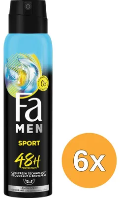 Productafbeelding van 6x Fa Deospray Men – Sport 150 ml