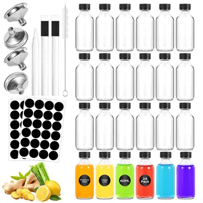 Produktbild von Set aus 24 Mini Glasfläschchen 60 ml mit Zubehör