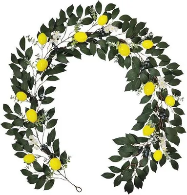 Produktbild von Famanu Kunstblumen-Girlande mit Eukalyptus - Künstliche Zitrone