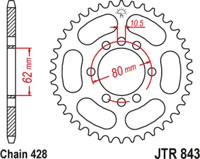 Obrázok produktu pre Reťazové koleso JT 48T 428 JTR843.48