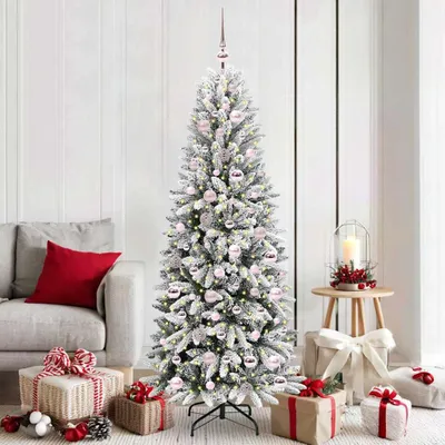 Immagine prodotto di Maison Exclusive - Albero di Natale artificiale con 300 LED e supporto bianco 180 cm
