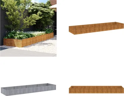 Zdjęcie produktu dla vidaXL Podwyższona grządka 387x100x36 cm stal corten - Podwyższona grządka - Podwyższona grządka - Sadzarka - Doniczka