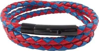 Produktbild von Lederkette Lederband Herren Halskette Rot Blau 17-100 cm lang geflochten, Länge:30 cm, Breite:6 mm, Verschlussart:Hebeldruckverschluss Schwarz
