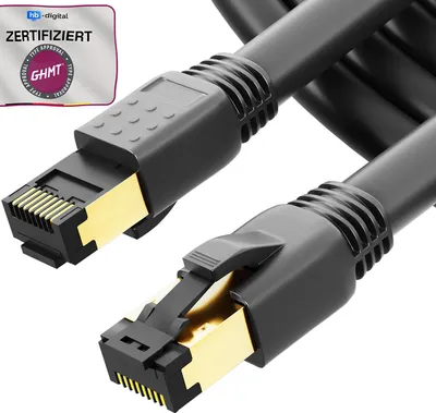 Produktbild von hb-digital 7.5m RJ45 Patchkabel CAT 8.1 S/FTP LSZH schwarz
