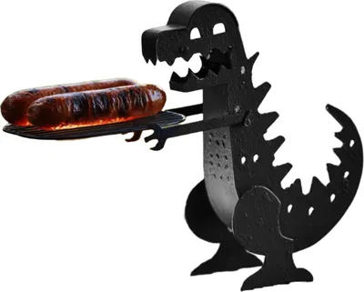 Produktbild von Lustiger BBQ-Wursthalter, rostfrei, hitzebeständig, tragbar, für Camping, Hot Dog Grill, tragbarer Wurstständer