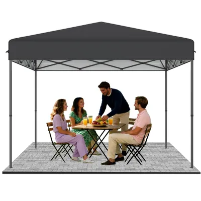 Obrázek produktu pro QEENTOE, skládací pavilón 3x3 m, antracitová barva, výškově nastavitelný (240–260 cm), vodotěsný, vhodný pro použití i v zimě, s UV ochranou, ocelová konstrukce, ideální pro zahradu, kempování, svatby, dvorky