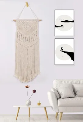 Immagine prodotto di Tappeto da parete in macramè, tessuto a mano, per la decorazione