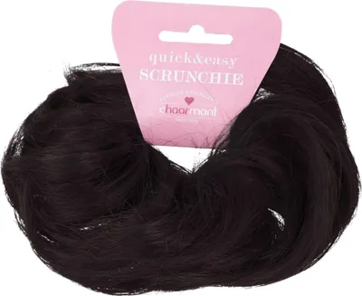 Produktbild von chaarmant Scrunchie Haarteil Schwarz – Dutt Haarteil aus Kunsthaar