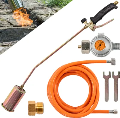 Produktbild von Fepro® Gasbrenner Abflammgerät 58kW mit 4,5m Schlauch & Druckminderer – Unkrautvernichter, Anzünder, Bitumenbahnen Schweißen