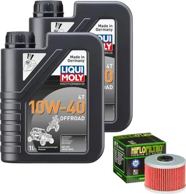 Zdjęcie produktu dla Zestaw konserwacyjny dla Gas Gas SM 450 FSE 2004, LIQUI MOLY 10W-40 Off. 2L, filtr oleju
