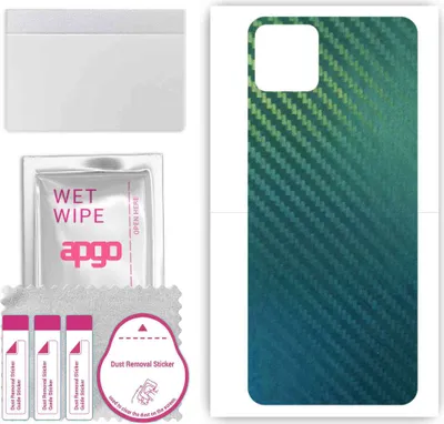 Produktbild von apgo Rückseite Schutzfolie, Skin, kompatibel mit Honor Play 20a, Hinten Displayschutzfolie aus Vinylfolie, kratzfest, einfache Montage - Kohlenstoff-Chamäleon CAKA1