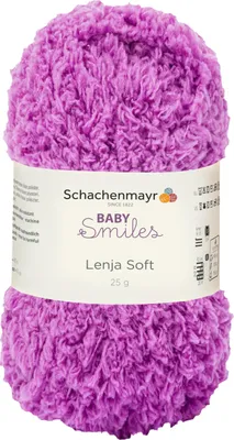 A ball of purple yarn with a label.