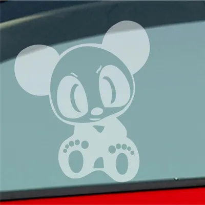 Produktbild von Auto Aufkleber Bad Panda Pandabär Bär Lustig 12x10 cm Milchglas Sticker Heckscheibenaufkleber