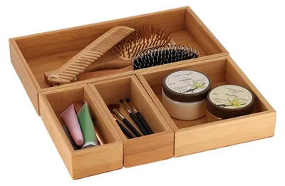 Obrázek produktu pro TENDANCE | Organizér do zásuvky - 30 x 16 cm - 4 kusy - Bambus - - přírodní