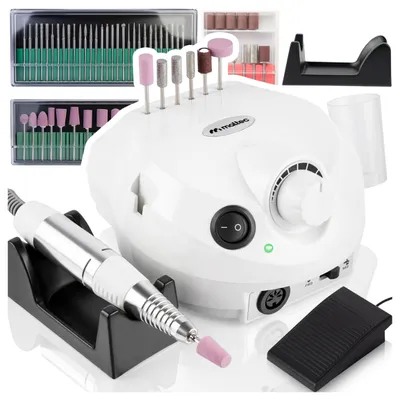 Produktbild von MalTec Profi Nagelfräser 30W Elektrische Nagelfeile Set 30000 U/Min mit Fußpedal und 6 Bits Pediküre Maniküre Gelnägel Nagelpflege Fräser Set