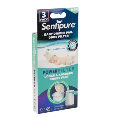 Produktbild von Sentipure Power Filter - Effektiver Windeleimer Geruchsdicht filter - 3x Geruchsentferner Filter für 90 Tage.