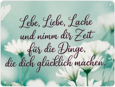 Produktbild von Lebe Liebe Lache - Glücklich sein Metallschild XL in 21x28 cm