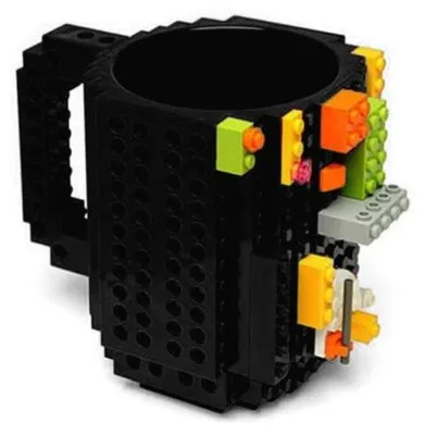 Zdjęcie produktu dla Kreatywny kubek do kawy zgodny z LEGO, kubek z klockami 350 ml - czarny