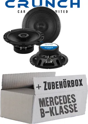Produktbild von lasse W245 Front - Lautsprecher Boxen Crunch GTS62 - 16,5cm 2-Wege Koax GTS 62 Auto Einbauzubehör - Einbauset passend für Mercedes B-Klasse JUST SOUND best choice for caraudio