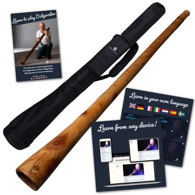 Immagine prodotto di Didgeridoo in mogano 147cm - Con corso e borsa per didgeridoo