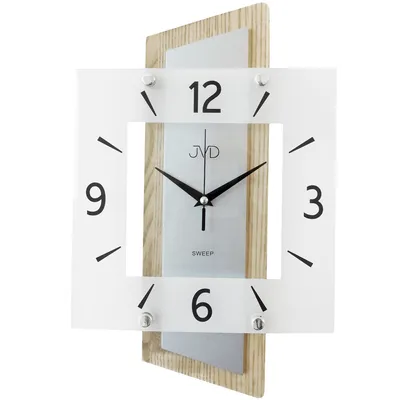 Produktbild von JVD NS17012/78 Wanduhr Quarz analog eiche-farben leise ohne Ticken mit Glas
