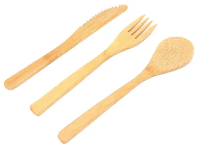 Image de Lot de 3 couverts de cuisine de style japonais (fourchette, cuillère et couteau) – Vaisselle de table pour la cuisine