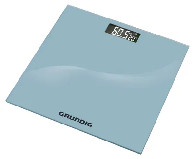 Produktbild von Grundig Personenwaage Digital - Waage Personen bis 180KG - Körperwaage mit LCD Display und Temperaturanzeige - Einheiten Kg und Lb - Automatische Abschaltung - Glasplatte - Silber