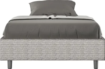 Produktbild von ITYHOME - Gepolstertes Bett ohne Lattenrost 120x210 mit Stoffbezug Aragona 1 Weiß Azelia