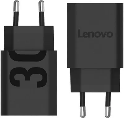 Two black Lenovo USB-C adapters are shown side-by-side against a white background.