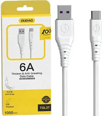 Image de Dudao Usb Cable - Usb Type C 6A 1 M Blanc (Tgl3T)