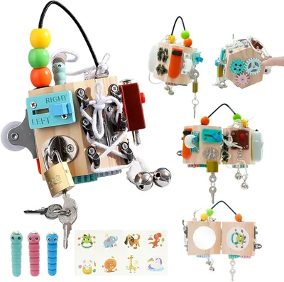 Immagine prodotto di Attività - Pannello sensoriale - Bambino - 15 attività in 1 - Antistress - Cubo - Portatile - Antistress - Giocattolo - Montessori