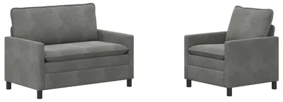 Produktbild von vidaXL Sofa Set 2 pcs Dunkelgrau Samt