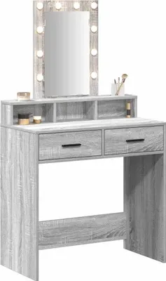 Obrázok produktu pre vidaXL Toaletný stolík so zásuvkami Sivý 79 x 41 x 140 cm Materiál na báze dreva